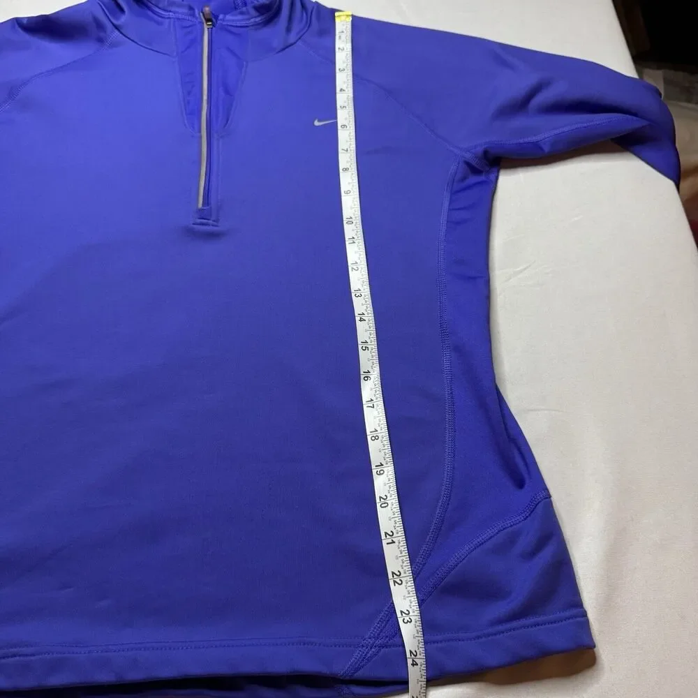 Nike Dri Fit Women's 1/2 Zip Large Purple Long Sleeve Shirt Running Activewear